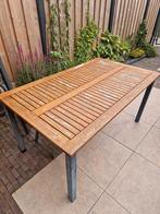 Tuintafel - Florabest hout met aluminium poten, Tuin en Terras, Tuintafels, Ophalen, Gebruikt, Rechthoekig, Aluminium