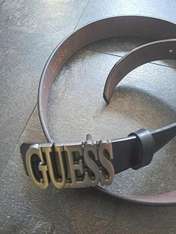 Mooie GUESS zwarte leren riem, mt 130cm x 3,6 cm breed ,  beschikbaar voor biedingen