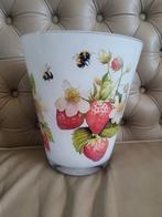 Mooie decoupage vaas, Ophalen of Verzenden, Nieuw, Glas, Minder dan 50 cm