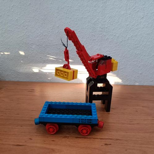 Lego trein 4,5 volt 132 havenkraan met open wagon, 1972, Kinderen en Baby's, Speelgoed | Duplo en Lego, Ophalen of Verzenden