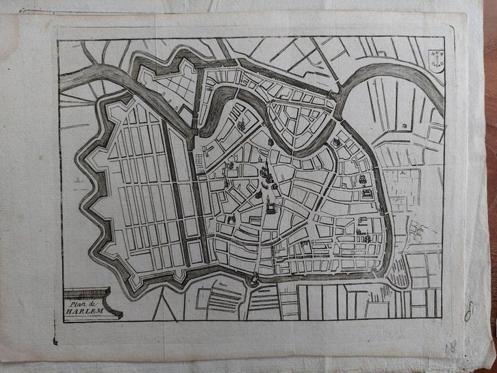2 / Haarlem- Harlem gravure uit 1719 J. Harrewijn, Antiek en Kunst, Kunst | Etsen en Gravures, Ophalen of Verzenden