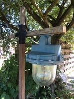 Industriële lamp met 230 volt Led lamp, Tuin en Terras, Buitenverlichting, Gebruikt, Minder dan 50 watt, Waterbestendig, Aluminium