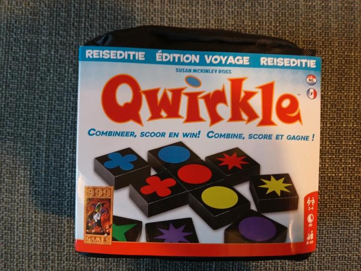Qwirkle Reiseditie - Nieuw & Compleet + Bonus!, Hobby en Vrije tijd, Gezelschapsspellen | Bordspellen, Nieuw, Een of twee spelers