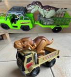 2x truck, auto met dino, t-rex met licht, geluid, Kinderen en Baby's, Speelgoed | Speelgoedvoertuigen, Zo goed als nieuw, Ophalen