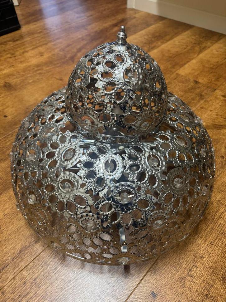 Mooie zilverkleurige plafondlamp, Huis en Inrichting, Woonaccessoires | Overige, Gebruikt, Ophalen of Verzenden