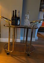 Vintage drankentrolley Hollywood Regency stijl, Huis en Inrichting, Tafels | Bijzettafels, Ophalen, Minder dan 55 cm, Gebruikt