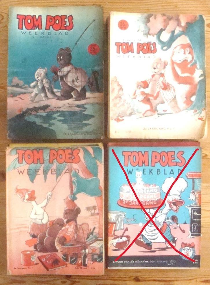 120 nummers Tom Poes Weekblad, jaargang 1 - 3 € 1,75 p/stuk, Verzamelen, Tijdschriften, Kranten en Knipsels, Tijdschrift, Nederland