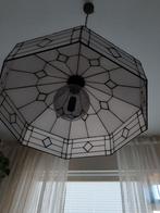 prachtige glas in lood wit parelmoer tiffany hanglamp spin, Ophalen, 50 tot 75 cm, Brocante, Glas
