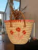 Ibiza rieten mand met geborduurde bloemen, Ophalen of Verzenden, Nieuw, Overige kleuren, Handtas