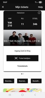 KAARTJES BIG TIME RUSH 9 DEC, Tickets en Kaartjes, Concerten | Pop, Twee personen, Juni