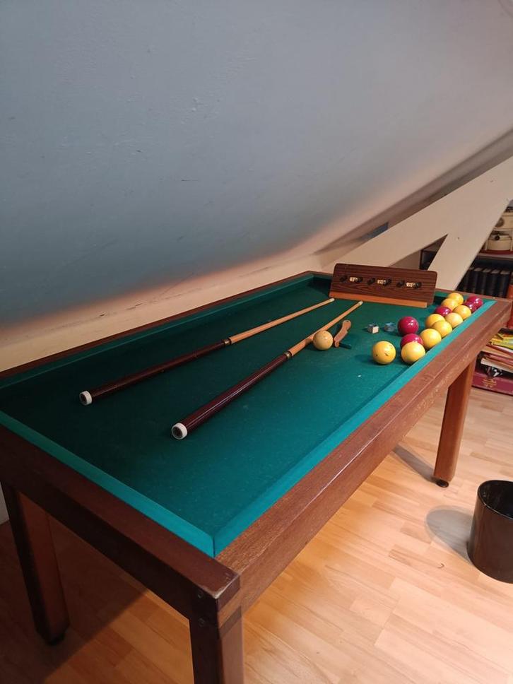 Tafelbiljart 85x155cm - Verstelbare Poten, Sport en Fitness, Biljarten en Poolen, Gebruikt, Biljarttafel, Ophalen