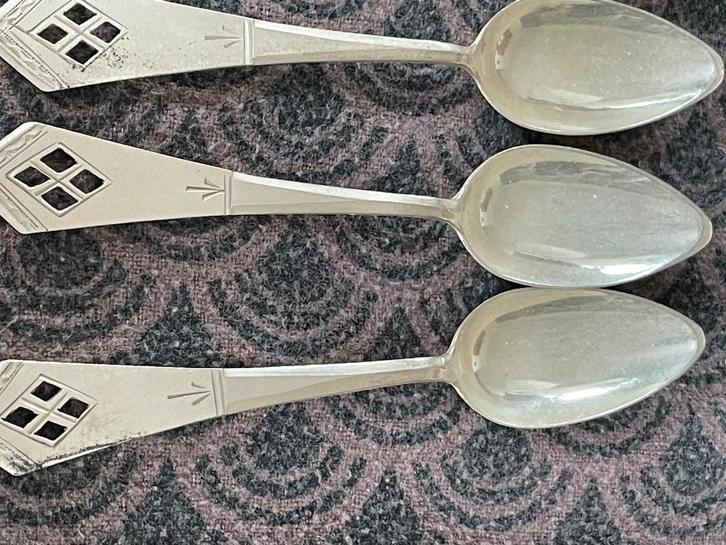 11 prachtige zilveren theelepels uit 1921, Antiek en Kunst, Antiek | Bestek, Ophalen of Verzenden