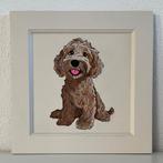 Schilderijtje van een schattige Labradoodle -handbeschilderd, Minder dan 50 cm, Oorspronkelijke maker, Nieuw, Ophalen of Verzenden