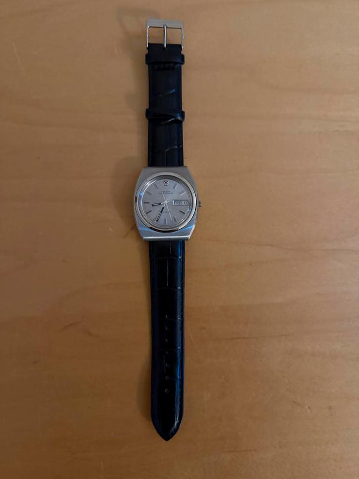 Vintage Omega Megaquartz 32 kHz, Sieraden, Tassen en Uiterlijk, Horloges | Heren, Gebruikt, Polshorloge, Omega, Staal, Leer, Ophalen of Verzenden