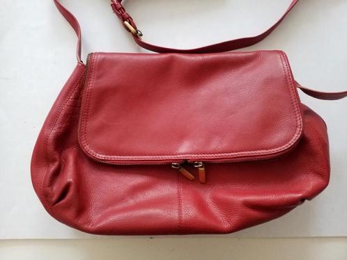 Schoudertas Lafayette leder, Sieraden, Tassen en Uiterlijk, Tassen | Schoudertassen, Zo goed als nieuw, Rood, Leer, Ophalen of Verzenden