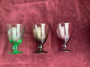 Carnaval glas maastricht verboeket 3 stuks klein wijnglas beschikbaar voor biedingen