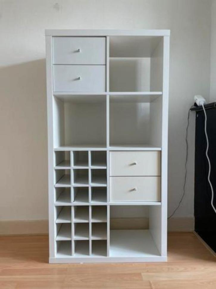 Kallax inzet wijn verdeler wijnrek, Huis en Inrichting, Woonaccessoires | Schalen en Manden, Zo goed als nieuw, Vierkant, Hout