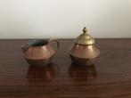 Set koperen melkkan / suikerpot roomstel, Antiek en Kunst, Curiosa en Brocante, Ophalen of Verzenden