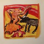 Dans met de torro - Hetty van der Linden 1948 zeefdruk, Ophalen