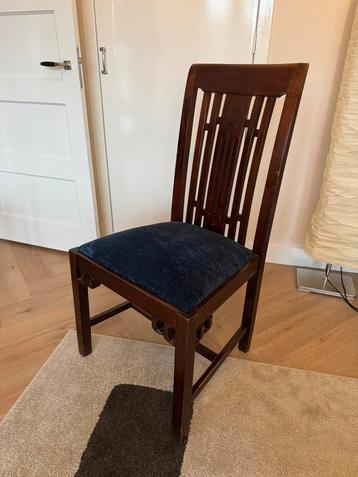 Art Deco Eetkamerstoelen - Set van 4 - Blauw beschikbaar voor biedingen