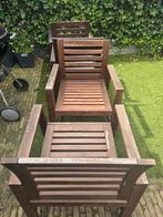 4 tuin stoelen en 1 bankje applaro ikea, Ophalen, Gebruikt, Hout