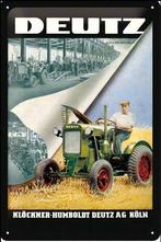 Deutz. Metalen wandbord in reliëf 20 x 30 cm., Reclamebord, Nieuw, Ophalen of Verzenden, X