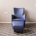 (2) Prachtige set Montis Windy fauteuil + hocker kobaltblauw, Nieuw, Leer, Ophalen of Verzenden