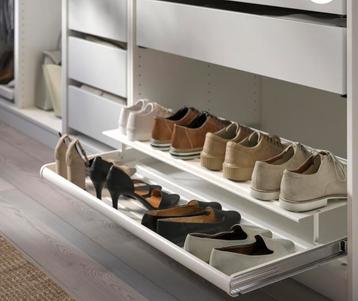 KOMPLEMENT Uittrekbaar schoenenrek, wit, 100x58 cm beschikbaar voor biedingen