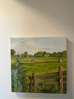 2x Landschap Schilderij Henny van Dijk 48x48cm, Antiek en Kunst, Ophalen