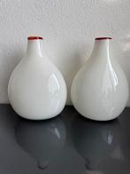 Twee grote Fidrio vazen wit rood, Ophalen of Verzenden, Minder dan 50 cm, Rood, Glas