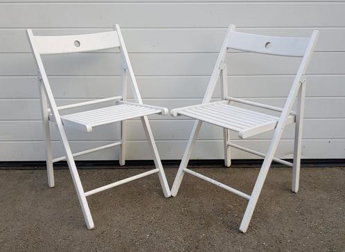 58 x Ikea Terje houten klapstoelen wit zwart stoelen cafe, Huis en Inrichting, Stoelen, Zo goed als nieuw, Vijf, Zes of meer stoelen