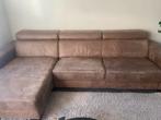 Comfortabele microleder bank met verstelbare hoofdsteunen, Ophalen, Gebruikt, Leer