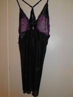 Babydoll met kant, zwart/lila - XXL (nieuw), Kleding | Dames, Ophalen of Verzenden, Zwart, Nachtkleding