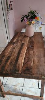 Prachtige oud houten eettafel., Ophalen, Gebruikt, 50 tot 100 cm, Vijf personen of meer