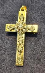 Prachtige antieke 14k 585 gouden kruis met diamant, Ophalen of Verzenden, Zo goed als nieuw, Goud, Goud