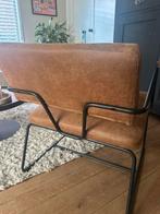 Industriële Fauteuil Cognac - Retro Vintage, Huis en Inrichting, Fauteuils, Ophalen, Minder dan 75 cm, Zo goed als nieuw, Metaal