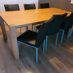 Eettafeleiken met 6 stoelen, Antiek en Kunst, Antiek | Meubels | Stoelen en Banken, Ophalen of Verzenden