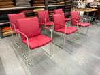 6 Nieuw Leolux Talos eetkamerstoelen Roze leer Design stoel, Leolux, Overige kleuren, Nieuw, Leer