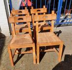 4vintage brutalist stoelen jaren 60 design, Ophalen, Gebruikt, Bruin, Hout
