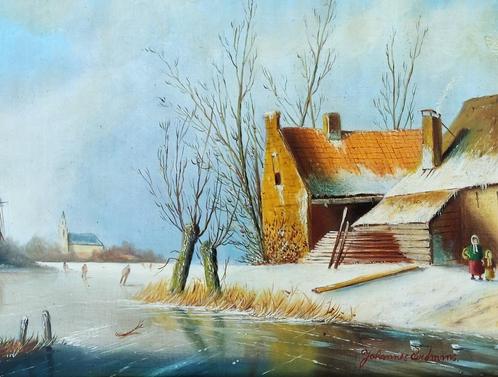 Johannes Eerdmans (1950-2023) - Wintergezicht, Antiek en Kunst, Kunst | Schilderijen | Klassiek, Ophalen of Verzenden