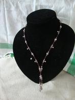 Ketting Sari, paars zilverkleurig en hangertje, Gebruikt, Paars, Ophalen of Verzenden, Overige materialen