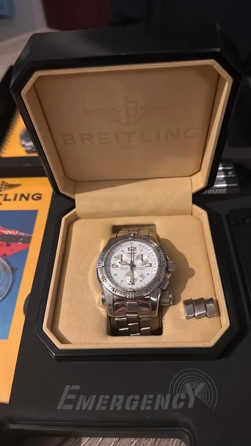 Breitling emergency mission1 zeldzaam en compleet met koffer, Sieraden, Tassen en Uiterlijk, Horloges | Heren, Zo goed als nieuw