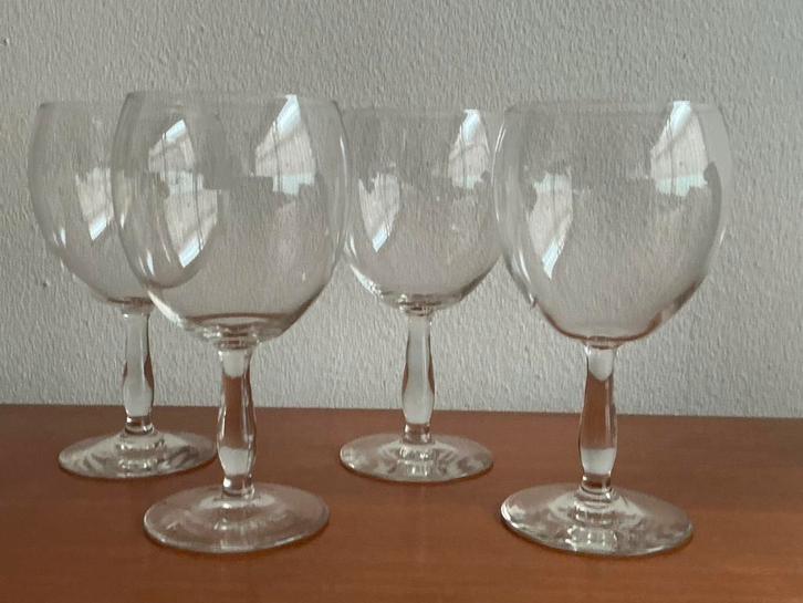 K.P.C. de Bazel: 4 wijnglazen model F, 13 cm Leerdam 1921-23, Antiek en Kunst, Antiek | Glas en Kristal, Ophalen of Verzenden