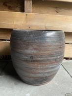 Grote bloempot binnen, aardewerk bruin zwart, Huis en Inrichting, Kamerplanten, Ophalen, Halfschaduw, Minder dan 100 cm