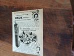 Advertentie van Unox brunswijker theeworst 1952, Ophalen of Verzenden, Gebruikt, Overige typen