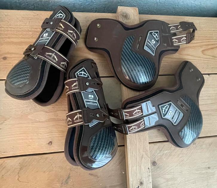 VEREDUS Peesbeschermers + kogelbeschermers – Bruin, Dieren en Toebehoren, Paarden en Pony's | Beschermers, Zo goed als nieuw, Ophalen of Verzenden