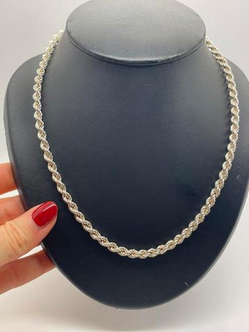 A73 Prachtige zilveren rope ketting beschikbaar voor biedingen