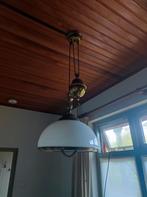 Vintage Plafondlamp met trekmechanisme, Gebruikt, Vintage, Ophalen of Verzenden, Glas