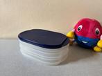 NIEUWSTAAT beleg bakken met deksel stapel trio TUPPERWARE, Ophalen of Verzenden, Zo goed als nieuw, Blauw, Bak of Kom
