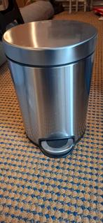RVS Afvalemmer met Pedaal, Met pedaal, 50 tot 75 cm, Ophalen of Verzenden, Rvs